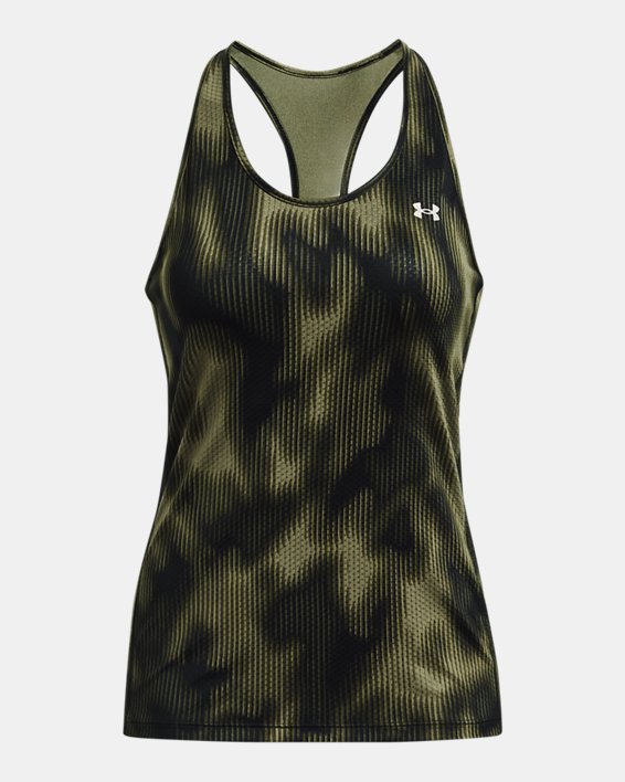 Women's HeatGear® Racer Print Tank, Green, pdpMainDesktop image number 4